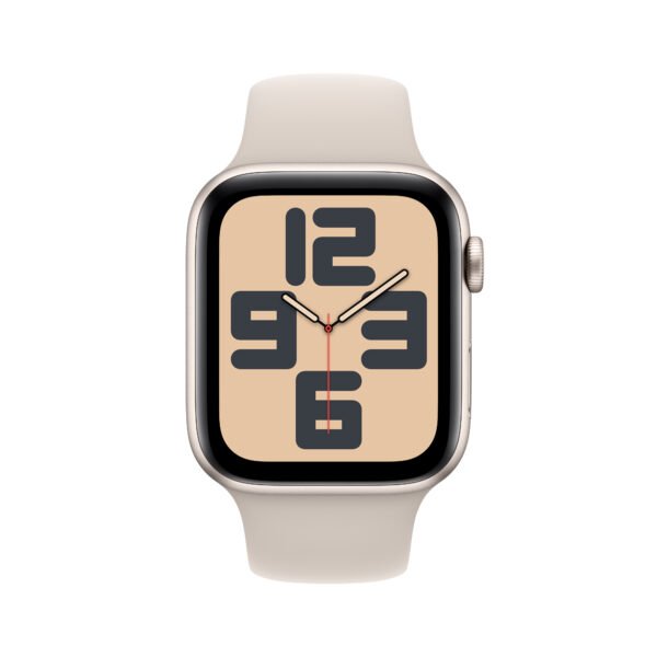 Apple Watch SE (2nd Gen) GPS 44mm Starlight Aluminum Case with Starlight Sport Band - M/L. Fitness & Sleep Tracker, Crash Detection, Heart Rate Monitor