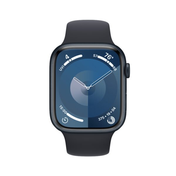 Apple Watch Series 9 GPS 45mm Midnight Aluminum Case with Midnight Sport Band - S/M. Fitness Tracker, ECG Apps, Always-On Retina Display, Water Resistant