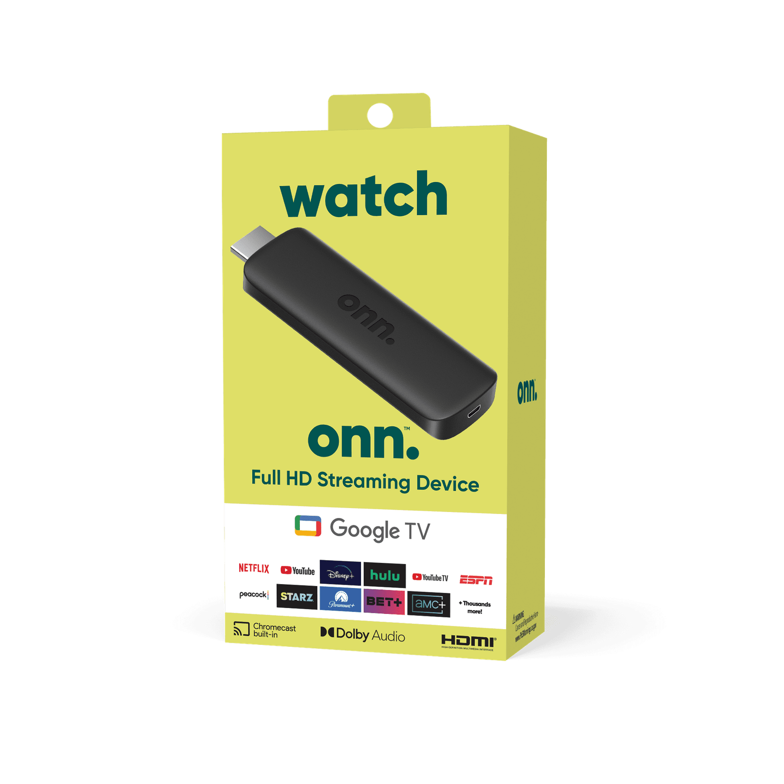 onn.Google TV Full HD Streaming Device (New, 2023)